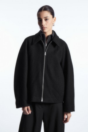 Dámské Bundy COS Oversized Boiled-Vlna Černé | QEAL-31245