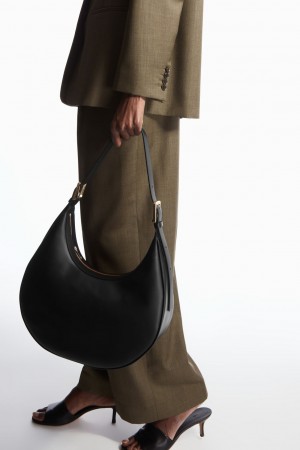 Dámské Crossbody Kabelka COS Crescent Læder Černé | ZIFD-89126