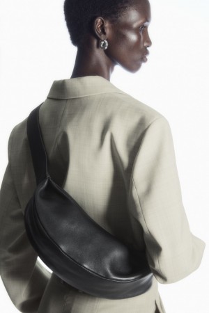Dámské Crossbody Kabelka COS Swing Crossbody Læder Černé | CNRH-39526