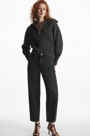 Dámské Džíny COS Arch Tapered Černé | DELU-97136