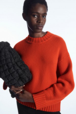 Dámské Jumpers COS Tlustý Pure Cashmere Crew-Neck Světle Oranžové | QWXU-83706