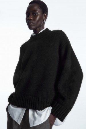 Dámské Jumpers COS Tlustý Pure Cashmere Crew-Neck Černé | HLZK-18692