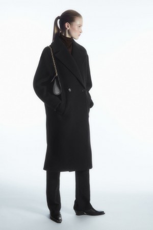 Dámské Kabáty COS Oversized Double-Breasted Vlna Černé | LCRP-27496