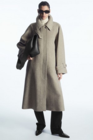 Dámské Kabáty COS Oversized Rounded Vlna Béžový | CNTK-72564