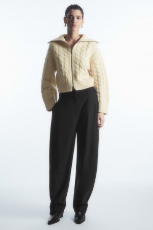 Dámské Kalhoty COS Barrel-Leg Utility Černé | SGMK-07184