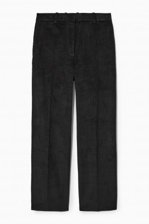 Dámské Kalhoty COS Flared Corduroy Černé | ZTXF-52710