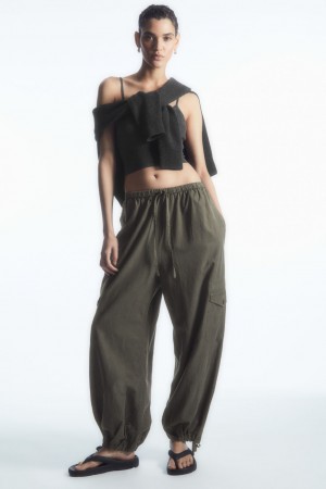 Dámské Kalhoty COS Lehké Drawstring Cargo Světle Hnědé | QOIN-78940