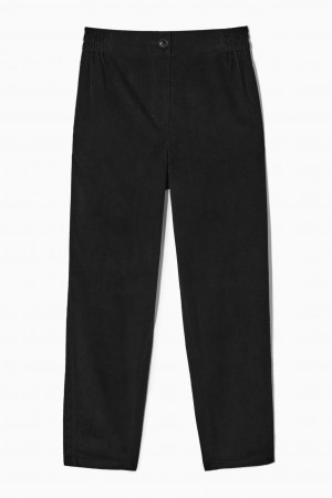 Dámské Kalhoty COS Relaxed-Fit Corduroy Černé | OPWZ-73650