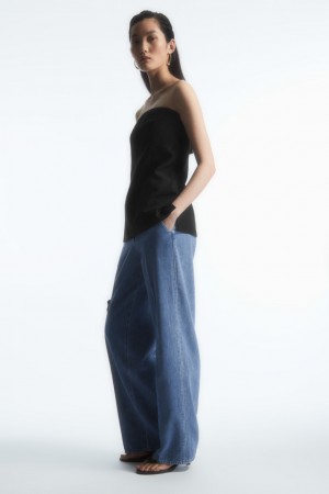 Dámské Kalhoty COS Rovný-Leg Denim Blankyt | CHYF-69084