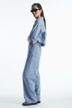 Dámské Kalhoty COS Rovný-Leg Denim Světle Blankyt | FUEL-56812