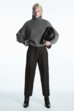 Dámské Kalhoty COS Tailored Vlna-Flannel Culottes Tmavě Šedé | HQGL-87961