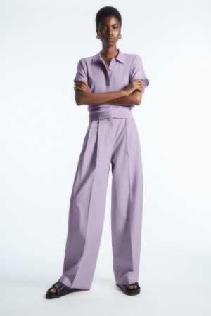 Dámské Kalhoty COS Široké-Leg Tailored Světle Fialové | QTFS-13746