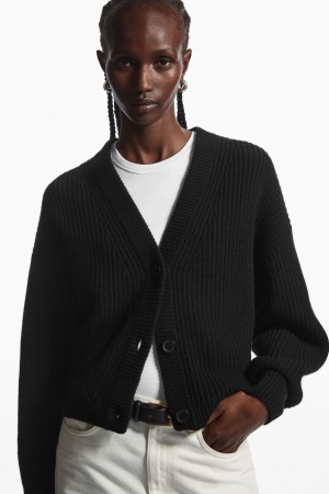 Dámské Kardigan COS Cropped Vlna And Cashmere-Blend Černé | DKCG-50621