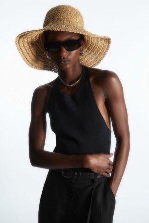 Dámské Klobouky COS Straw Bucket Béžový | XPDZ-56713