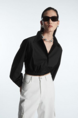 Dámské Košile COS Cropped Elasticated Černé | DYQW-15840