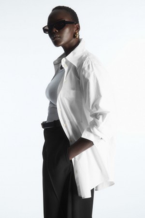 Dámské Košile COS Oversized Long-Sleeve Bílé | DMCW-21796