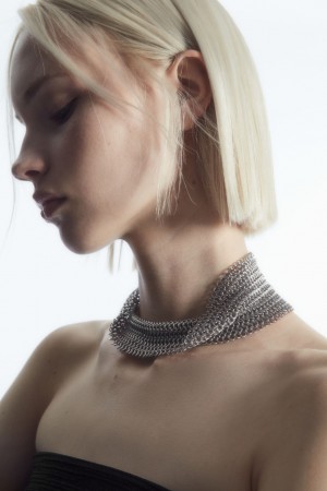 Dámské Náhrdelník COS Chainmail Choker Stříbrné | JWOH-92178