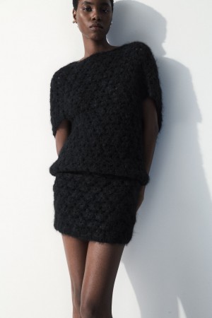 Dámské Sukně COS The Crochet-Knit Mini Černé | SHQM-95371