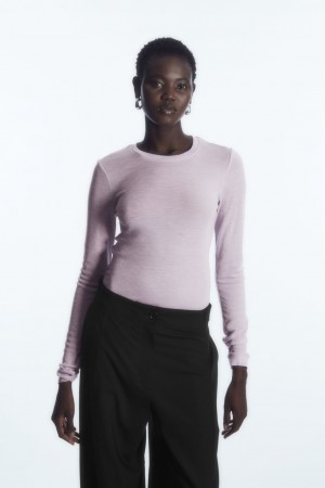 Dámské Svetry COS Crew-Neck Merino Vlna Top Fialové | FHSY-71269