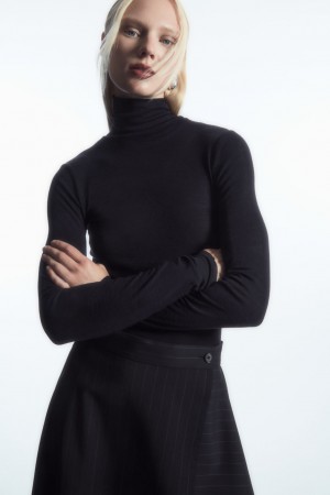 Dámské Svetry COS Merino Vlna Turtleneck Top Tmavě Blankyt | NLJU-52960