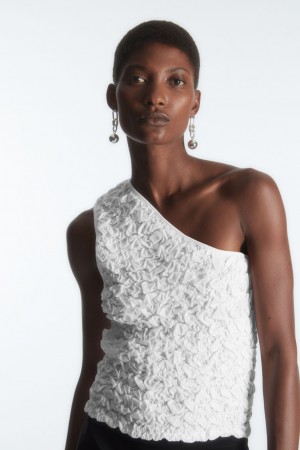 Dámské Tílko COS Smocked One-Shoulder Bílé | BFPA-46908