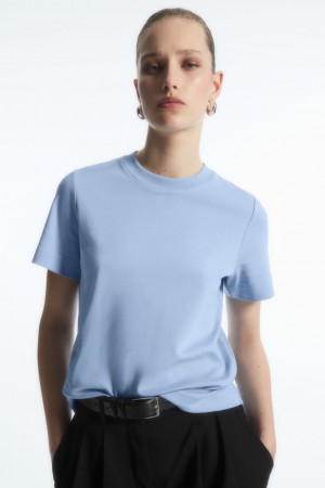 Dámské Tričko COS The Clean Cut Světle Blankyt | XYRJ-37910