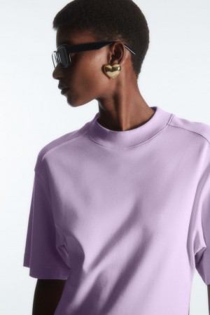 Dámské Tričko COS Waisted Mock-Neck Světle Fialové | YIBG-85021