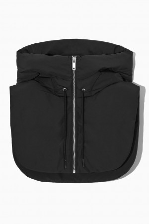 Dámské Vesta COS S Kapucí Mock Collar Černé | PFDT-87426