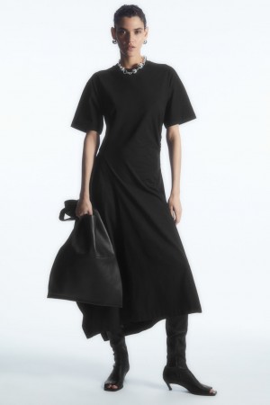 Dámské Šaty COS Asymmetric T-Shirt Černé | LEIA-54291