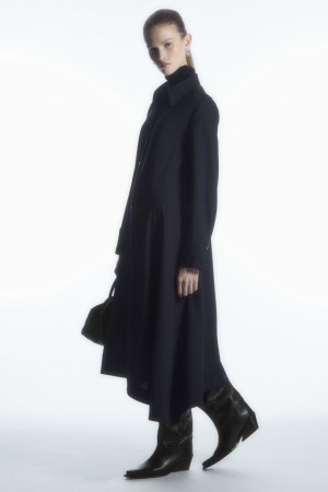 Dámské Šaty COS Asymmetric Vlna Tmavě Blankyt | NLHC-35927