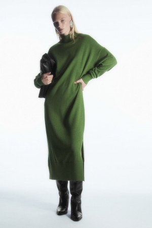 Dámské Šaty COS Lehké Merino-Vlna Turtleneck Zelene | CXZQ-96072