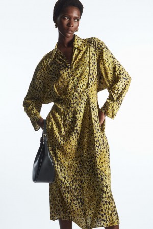 Dámské Šaty COS Leopard-Print Midi Žluté Leopard | CMED-94780