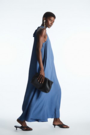 Dámské Šaty COS Oversized Gathered Maxi Blankyt | UPKE-14309