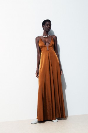 Dámské Šaty COS The Cutout Slip Hnědé | CPYH-07518