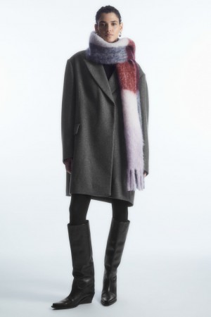 Dámské Šátek COS Oversized Mohair-Blend Červené Bílé | HYGJ-12769