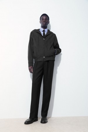 Pánské Bundy COS The S Kapucí Blouson Černé | UWZN-47823