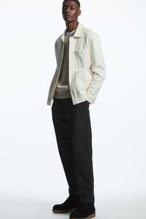 Pánské Chino Kalhoty COS Tapered Plisovaný Twill Černé | UHAQ-09468