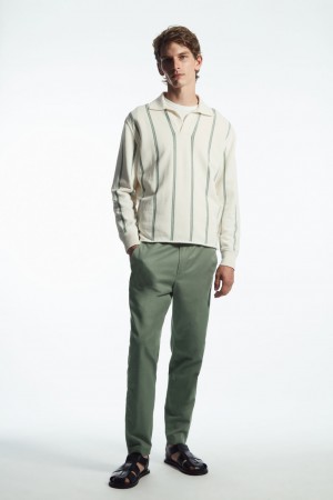 Pánské Kalhoty COS Elasticated Tapered Twill Zelene | ZOUT-68217