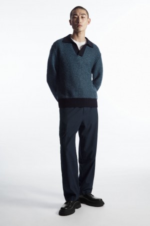 Pánské Kalhoty COS Tapered Utility Tmavě Blankyt | DSFR-41806
