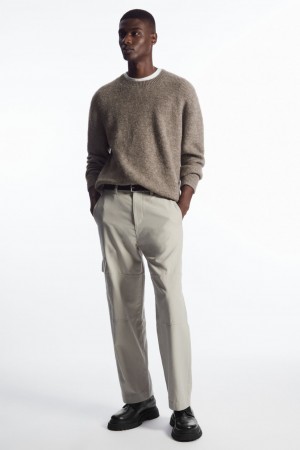 Pánské Kalhoty COS Tapered Utility Šedé | BCUI-24398