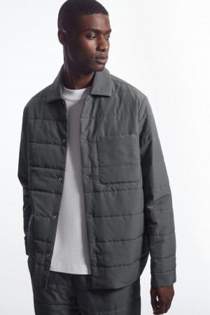 Pánské Košile COS Polstrovaný Overshirt Tmavě Šedé | DSNJ-01375