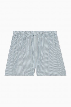 Pánské Kraťasy COS Pruhovaný Boxerské Světle Blankyt | XBGS-38691