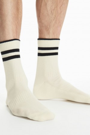 Pánské Ponožky COS 3-Pack Žebrovaný Sports Krém | AFHD-68017