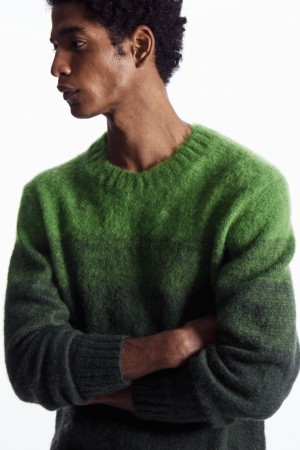 Pánské Svetry COS Colour-Block Mohair-Blend Zelene | BXZN-61728