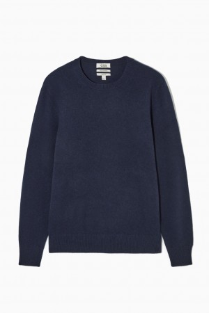 Pánské Svetry COS Pure Cashmere Tmavě Blankyt | AOLW-65203