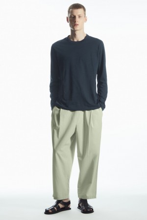 Pánské Tričko COS Lehké Long-Sleeved Tmavě Blankyt | TUSC-72401