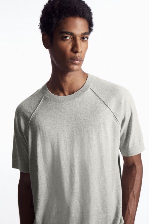 Pánské Tričko COS Pletené Cashmere-Blend Šedé | LKHG-57486