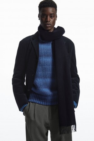 Pánské Šátek COS Pure Cashmere Tmavě Blankyt | SPAO-53694