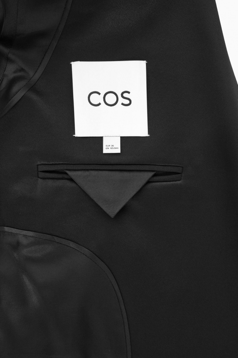 Dámské Blejzr COS Belted Satin-Lapel Tuxedo Černé | LJXZ-80735