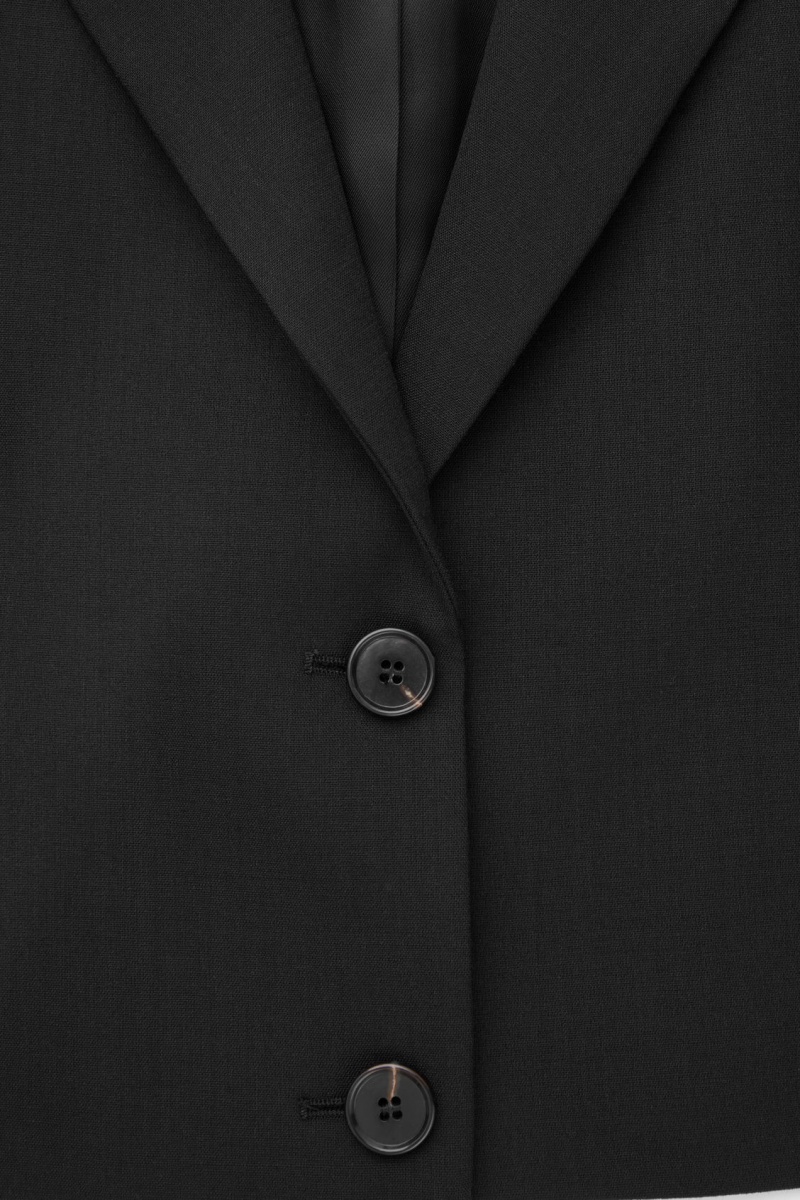 Dámské Blejzr COS Cropped Vlna Černé | YAPT-38764